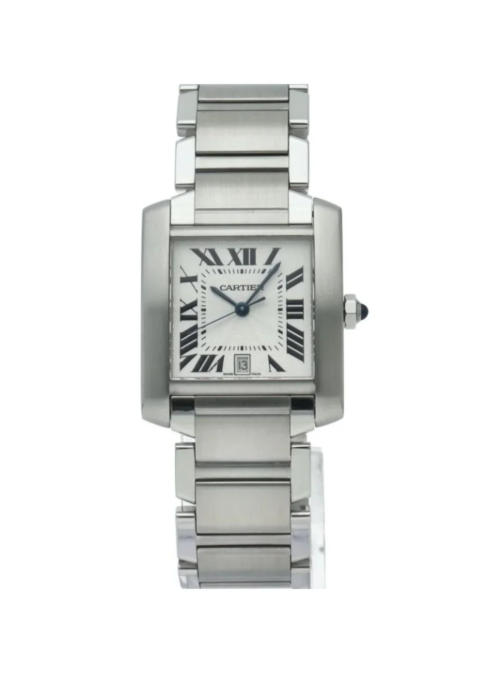 Cartier Tank Francaise LM Watch Auto Box SS Silver Polished